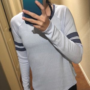 Purple varsity stripe long sleeve